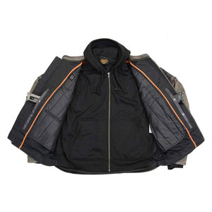 Chaqueta de Motocicleta para Hombre, Estilo Biker, de Lona, ODM, Resistente al Viento, con Relleno de Poliéster, Cierre de Cremallera, Corte Regular, para Invierno - Product Image 3