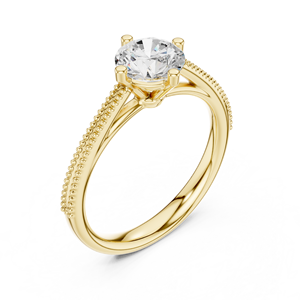Anillo Solitario de Oro Amarillo Sólido de 14k con Diamante Redondo de 1CT, Modelo Aries Jewel Classic, para Mujer, Ideal para Compromiso, Aniversario o Regalo de Boda - Product Image 3