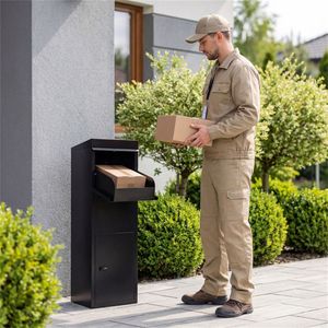 Cassetta di Sicurezza per Consegna Pacchi con Serratura a Codice, Porta Antieffrazione in Acciaio Zincato per Esterni - Product Image 2