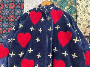 เสื้อแจ็คเก็ตกำมะหยี่ปักลายซูซานี Hear Plus, เสื้อโค้ทสั้นสไตล์โบโฮ, เสื้อโค้ทลายหัวใจโบโฮ, ของขวัญวันวาเลนไทน์ - Product Image 3