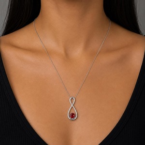 Collier infini en rubellite rose naturelle, fait main, argent sterling 925, bijoux minimalistes en pierres précieuses - Product Image 5