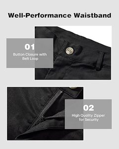 Shorts Oxford pour hommes, écologiques, à séchage rapide, respirants, imperméables et coupe-vent, en coton chino, pour la pêche en plein air, le golf - Product Image 4
