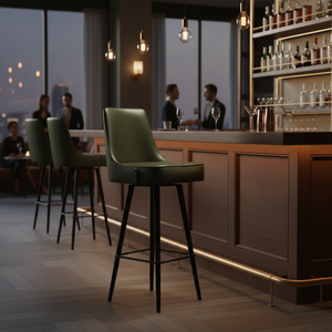 Premium Upholstered Bar <b>Stool</b> Chair <b>with</b> Sturdy Metal Legs Available in Multicolor for <b>Kitchen</b> <b>Island</b> Café Restaurant Counter - Product Image 2