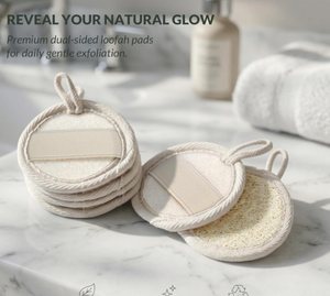 Tampons démaquillants en loofah éco-responsables, éponge nettoyante naturelle pour une peau hydratée, claire et éclatante - Product Image 6