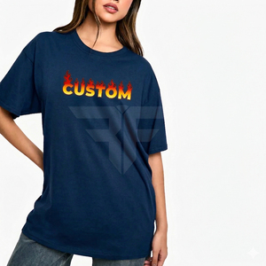 Chemise décontractée d'été en coton 100% de qualité durable, écologique, avec appliques, logo imprimé en 3D personnalisé, épaules tombantes - Product Image 1