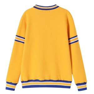 เสื้อสเวตเชิ้ต Sigma Gamma Rho Chenille ลายตัวอักษรกรีกสำหรับผู้หญิง สีทอง-น้ำเงิน ลายทาง มีกระเป๋า คอกลม เสื้อพูลโอเวอร์สำหรับชมรมนักศึกษา - Product Image 3