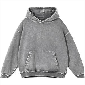 Sweat-shirts pour hommes, coupe classique, en tissu polaire, avec poches, effet délavé, respirants, amples, avec faible MOQ - Product Image 1
