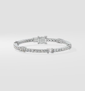 Pulsera de Diamantes Ember con Corte Esmeralda y Diamante Solitario Redondo, Oro Blanco, Joyería Fina de Lujo - Product Image 3