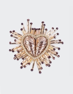 Heart Beaded <b>Badge</b> Embroidered Pin Custom Character Clove Flower Brooch for Gift and Apparel - Product Image 6