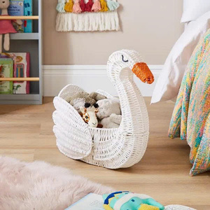 Beautiful Versatile Durable Lightweight Sustainable Stylish Organizer for Toys <b>Books</b> Clothes Paper Swan Storage Basket - Product Image 1