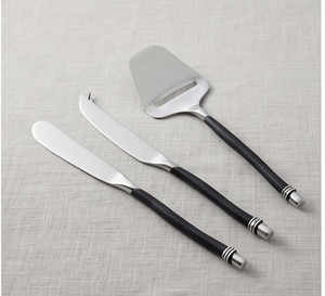 Elegante Juego de 4 Cuchillos para Queso de Acero Inoxidable con Acabado Negro y Plateado, Perfecto para Uso en Hoteles y Restaurantes - Product Image 2