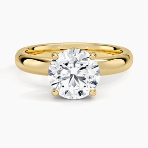 Anillo de Compromiso Solitario con Moissanita de Corte Redondo de 2 Quilates, Anillo de Novia Clásico - Product Image 1
