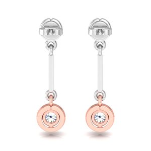Aries Jewel Minimalist Design Round Cut Lab Grown Diamond 14K Solid Gold Earring <b>Tops</b> for Gift Party & Anniversary - Product Image 4