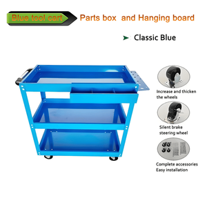 Carrello Portautensili a 3 Ripiani in Acciaio Resistente con Ruote e Chiusura di Sicurezza per Organizzazione in Cucina e Officina - Product Image 2