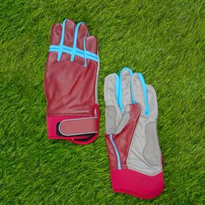 Gants de frappe professionnels à manchette courte, plusieurs couleurs disponibles, tailles adulte et junior, en cuir, pour le baseball. - Product Image 2