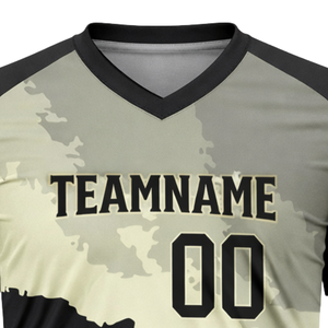 Mens Custom Sublimation <b>Baseball</b> <b>Jersey</b> Camo V Neck Team Uniform Shirt Breathable Athletic Sportswear <b>Bulk</b> Supply - Product Image 4