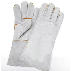 Gants de sécurité en cuir pleine fleur résistants à la chaleur et aux flammes, avec manchette extra longue, pour soudeurs et travailleurs industriels, modèle LGW-0047 - Product Image 5