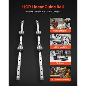 Kit Guida Lineare HGR20 2 Pezzi 1000mm Antiruggine in Acciaio ad Alta Precisione con 4 Blocchi di Scorrimento a Cuscinetti - Product Image 2