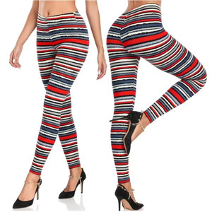Leggings rayés pour femmes, taille haute, moulants, imprimés, pour le sport, la gym, le fitness, le yoga, effet push-up, style décontracté - Product Image 3