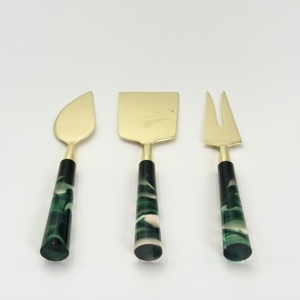 Stainless Steel Gold Finished With Handmade Black Resin Handle <b>Cheese</b> Tools <b>set</b> Decorative <b>Cheese</b> <b>Set</b> - Product Image 4