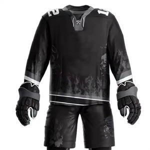 Conjunto de Uniforme de Hockey sobre Hielo de Poliéster Personalizado de Alta Calidad, Transpirable, de Secado Rápido, Ecológico, Camiseta y Pantalones Cortos Deportivos con Diseño de Bandera - Product Image 4