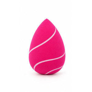 Éponge de maquillage rose avec motif cœur et tourbillon blanc, éponge de beauté sans latex, applicateur de fond de teint cosmétique - Product Image 2