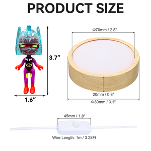 Lámpara Nocturna LED HelmeTeam Glitters Neptune con Base Luminosa, Cable USB, Control de un Botón, Tamaño Pequeño, Luz Blanca Cálida Suave de 2700K para Dormitorio - Product Image 5