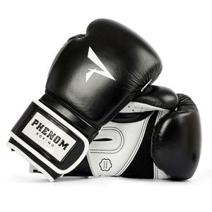 Gants de boxe Phenom neufs - Noir et blanc, fabrication personnalisée, gants de boxe en cuir de haute qualité professionnels - Product Image 6