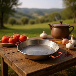 Poêle à paella valencienne en fonte argentée de 50 cm – Collection Essentielle de Casseroles - Product Image 3