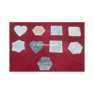 Ensemble de dessous-de-verre ronds en marbre blanc, design floral incrusté, design incroyablement magnifique, pour la maison, le bureau et la décoration des temples. - Product Image 6