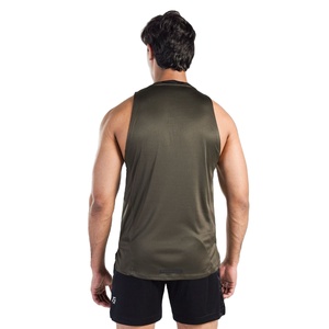 Custom Gym Workout Vest Muscle Training Tank Top Cotton Breathable Crew Neck 180g Stringer <b>Singlet</b> <b>Men</b> Women - Product Image 3