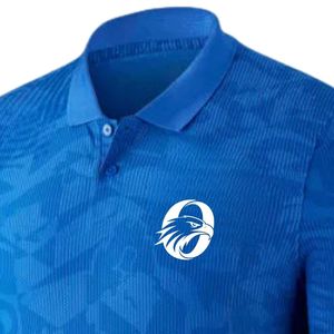 Men Royal Blue Sublimated Polo Soccer Jersey Short Sleeve Polyester Football Shirt <b>Athletic</b> Team Training Match Sports Wear - Product Image 3