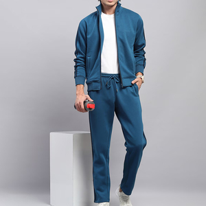 Ensemble de survêtement décontracté d'hiver personnalisé imprimé et uni avec fermeture éclair pour hommes - Polyester/Coton - Product Image 5