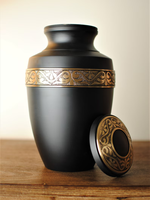 Urne funéraire en laiton noir mat pour adulte, cercueil commémoratif finition or, urne commémorative, design personnalisé, fournitures funéraires