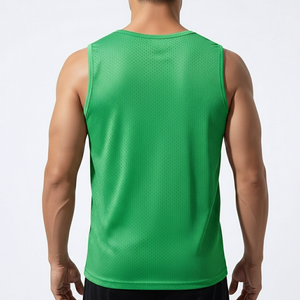 <b>Mens</b> Sports Quick Dry <b>Tank</b> <b>Top</b> Solid Basketball Custom Logo Mesh Vest Breathable Running Active Exercise 100% Polyester High - Product Image 5
