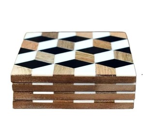 Factory OEM Custom Shape Resin <b>Coaster</b> <b>Set</b> Heat Resistant Corporate Gift Supplier - Product Image 5