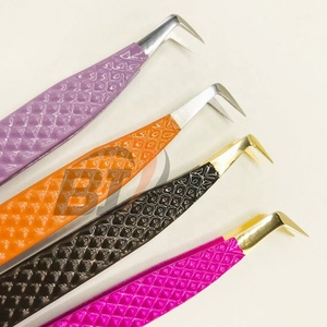 แหนบต่อขนตาเคลือบแบบกำหนดเองเครื่องมือความงามปลายเรียบเหล็กแบบยั่งยืนอุปกรณ์ด้านความงามแบบกำหนดเองพิมพ์โลโก้กล่องตัวเลือกสีที่กำหนดเอง - Product Image 1