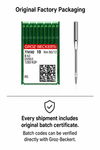 Groz-Beckert Industrial <b>Sewing</b> Machine Needles B63 DVX63 1280KSP Nm 80/12 Steel for Apparel Equipment - Product Image 1