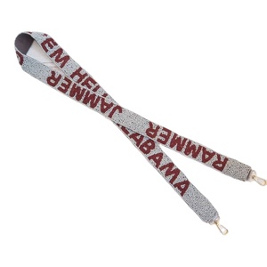 Bolso de Hombro Personalizable Hecho a Mano con Cuentas de Color Rojo y Blanco para el Día del Partido, Correa Ajustable para Mujer - Product Image 5