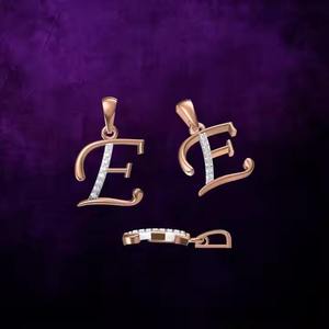 Collar con Colgante de Letra Inicial E para Niños, Chapado en Rodio Vintage, con Diamantes, Alfabeto, Plata, Regalo Personalizado de Lujo - Product Image 3