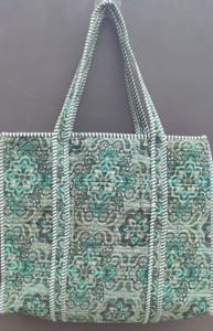 Sacs fourre-tout matelassés en coton, sacs fourre-tout de couleur unie à motif floral, fermeture éclair, sac à main en corde, pour femme, plage, quotidien, voyage, shopping - Product Image 2