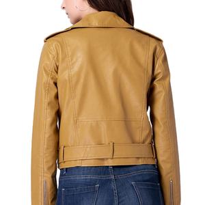 Chaqueta de Mujer Personalizable de Color Sólido, Nuevo Estilo, Diseño Exclusivo, Chaqueta de Cuero Genuino de Primera Calidad - Product Image 3
