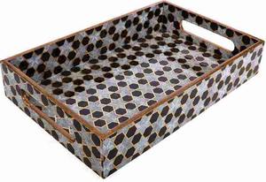 Bandeja Grande para Desayuno, Moderna, de Madera Pura con Estampado Esmaltado, Bandeja Rectangular Decorativa para Hoteles y Restaurantes - Product Image 2