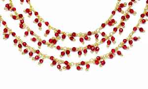 Chaîne de chapelet en perles de cristal vert émeraude, plaquée or, faite à la main, imitation antique, motif animalier, pour la fabrication de bijoux, vente en gros - Product Image 2