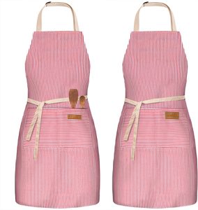 Aprons For Women Men With <b>Large</b> Pockets, Waterproof Cotton Chef Aprons For Cooking Server Grilling <b>Bbq</b> Kitchen - Product Image 5