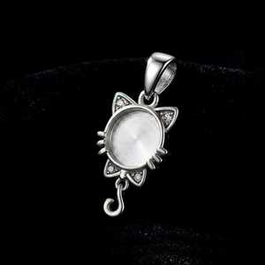 925 Sterling Silver 12mm Cat Face <b>Blank</b> Bezel Pendant Resin Ashes & Breastmilk Keepsake Pendant Setting Memorial <b>Pet</b> Cat - Product Image 4