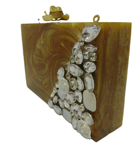 Bolso de mano tipo clutch de resina para mujer, diseño novedoso y bolso de resina, clutch de resina, bolso de metal, clutch bohemio, hecho a mano por MULTI CRAFT - Product Image 1