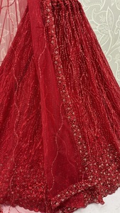Precio de Fábrica OEM Premium Lehenga Choli Rojo de Encaje Pesado, Traje Tradicional Étnico Indio con Lentejuelas para Fiesta Nupcial, Venta al por Mayor a Granel - Product Image 4