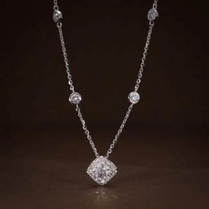 Collier Pendentif Diamant Cultivé Intemporel Sertissage Bezel Diamants Certifiés VVS2 Or Massif 14K 18K Bijoux Minimalistes - Product Image 1