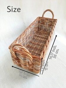 <b>Rectangle</b> Shape Rattan <b>Storage</b> <b>Basket</b> Organizer Perfect for Cosmetics Drinks Jewelry and Household Essentials From India - Product Image 2